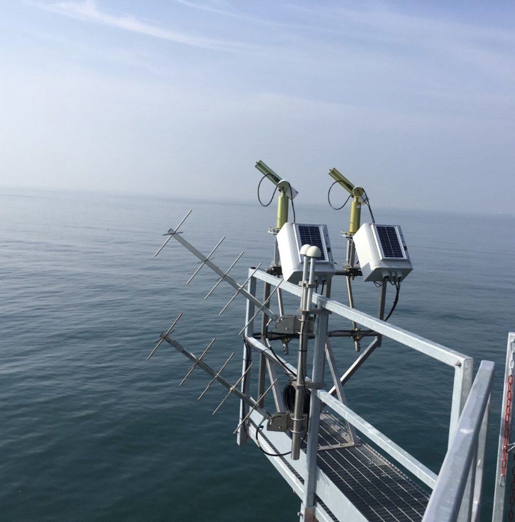 Acqua Alta Oceanographic Tower, located in the North Adriatic Sea, off-shore the Venice lagoon, with sun-photometers part of AERONET-OC. 